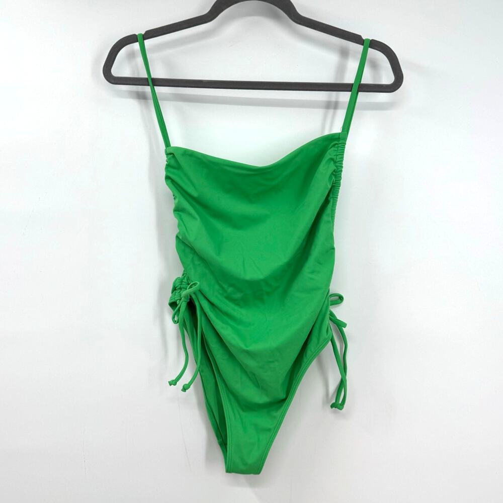 Pacsun One Piece Swimsuit M Kelly Green High Cut Retro Y2K Preppy Resort Beach